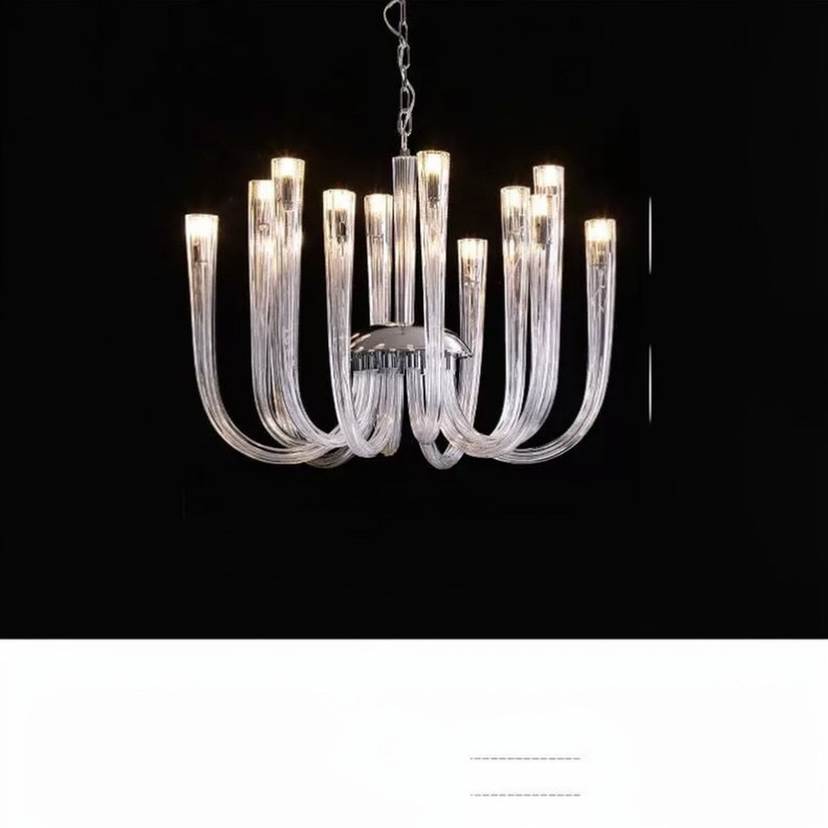 AM0829 — Postmodern Candle Crystal Glass Chandelier for Offices