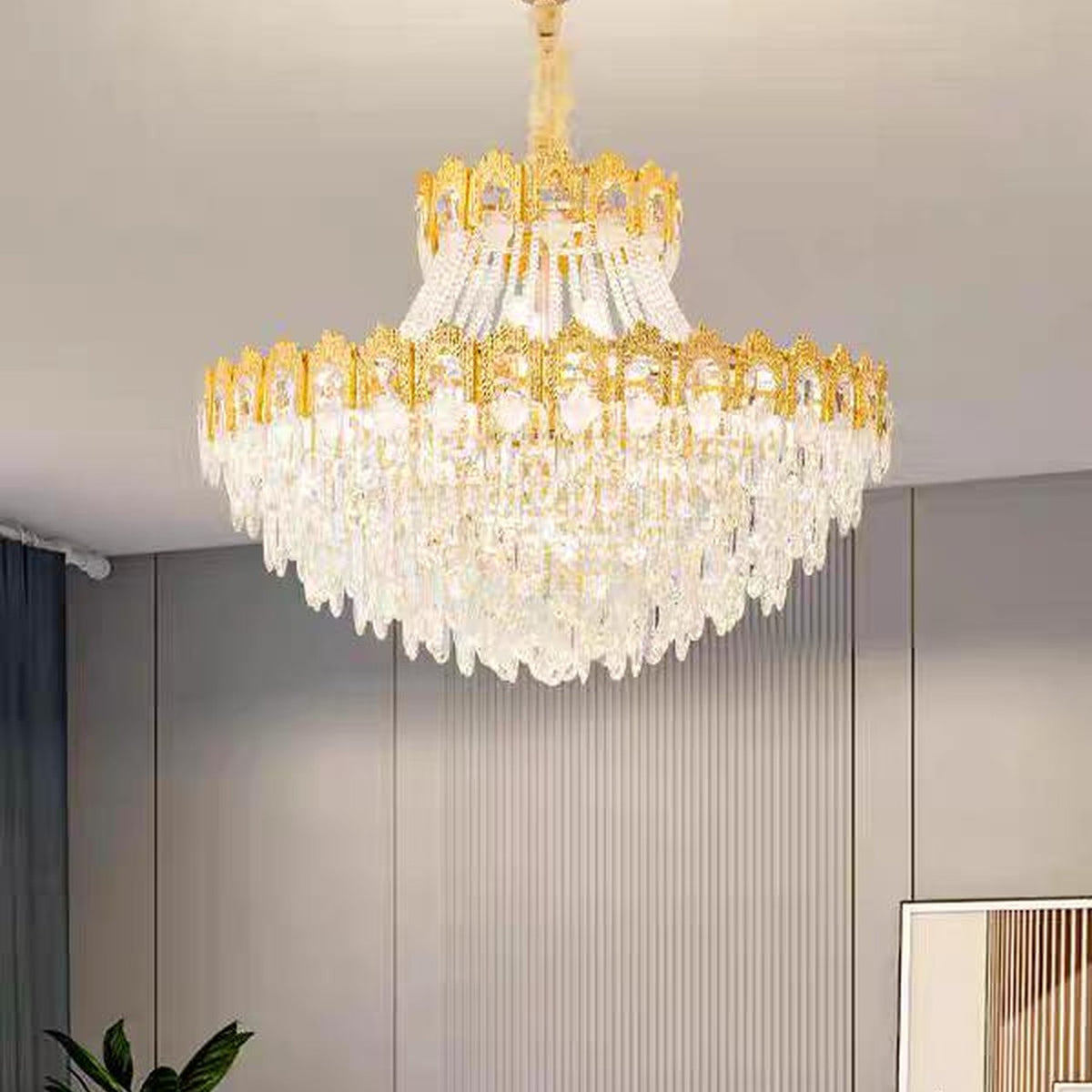AM0549 — Light Luxury Stairwell Crystal Chandelier for Living Rooms