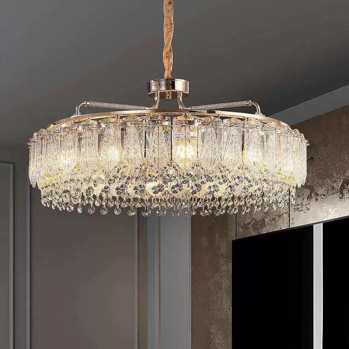 AM0589 — Light Luxury Crystal Chandelier for Living Rooms