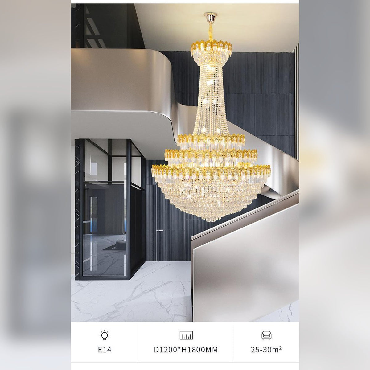 AM0661 — Light Luxury Crystal Chandelier for Living Rooms