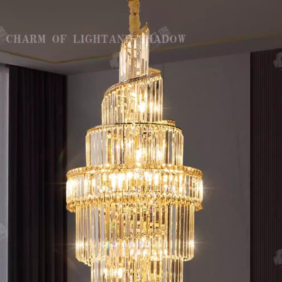 AM0487 — Modern Minimalist Spiral Staircase Chandelier for Living Rooms