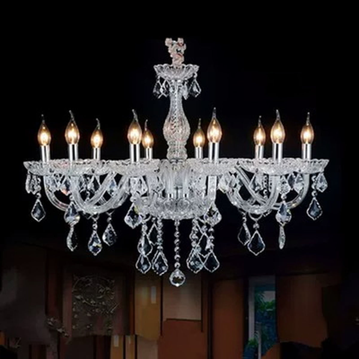AM0839 — European Duplex Crystal Stainless Steel Chandelier for Living Rooms & Dining Rooms