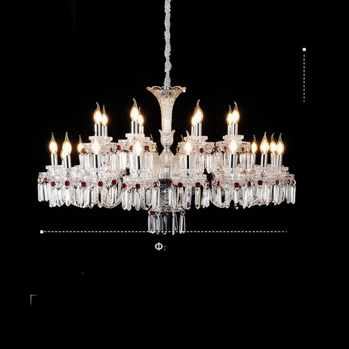 AM0842 — French Candle Crystal Chandelier for Living Rooms & Dining Rooms