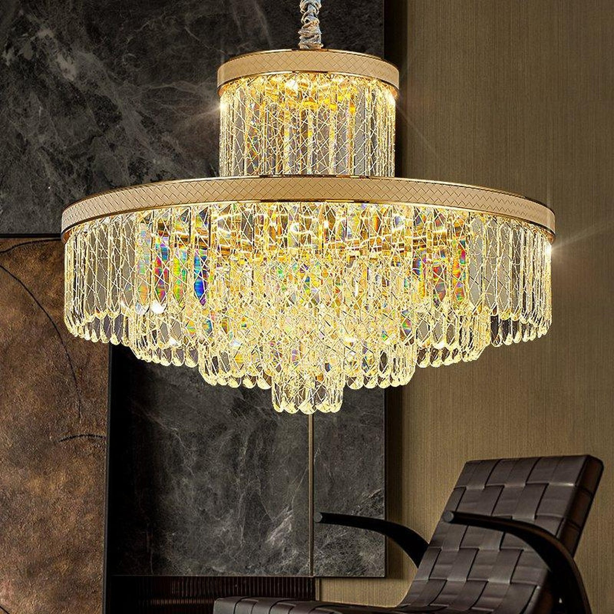 AM0619 — Light Luxury Crystal Chandelier for Living Rooms
