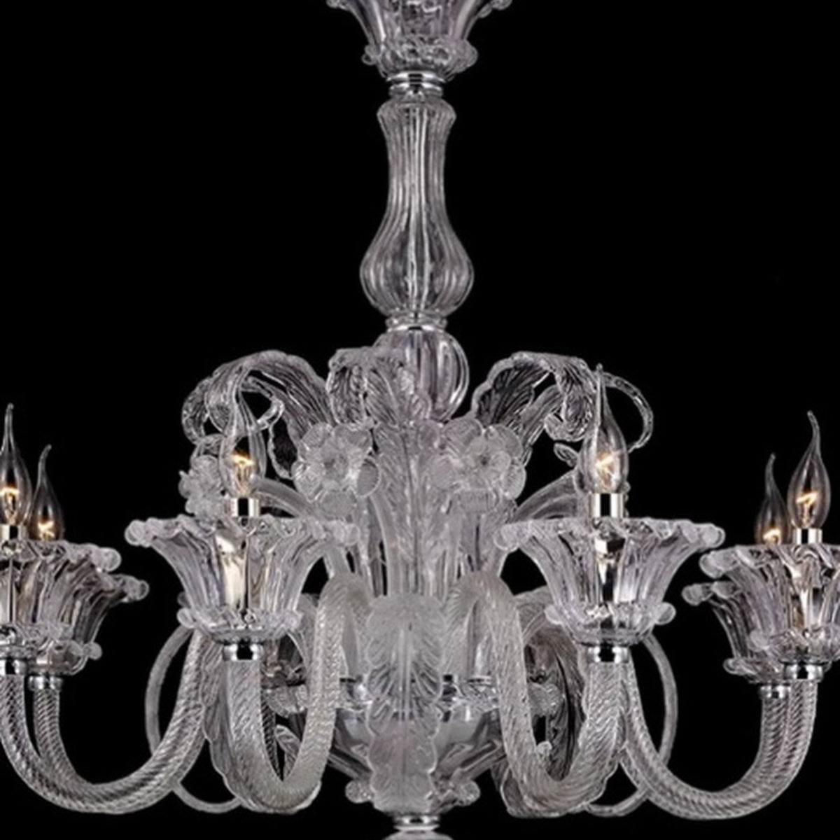 AM0856 — French Cream Glass Chandelier for Hotels & Ballrooms