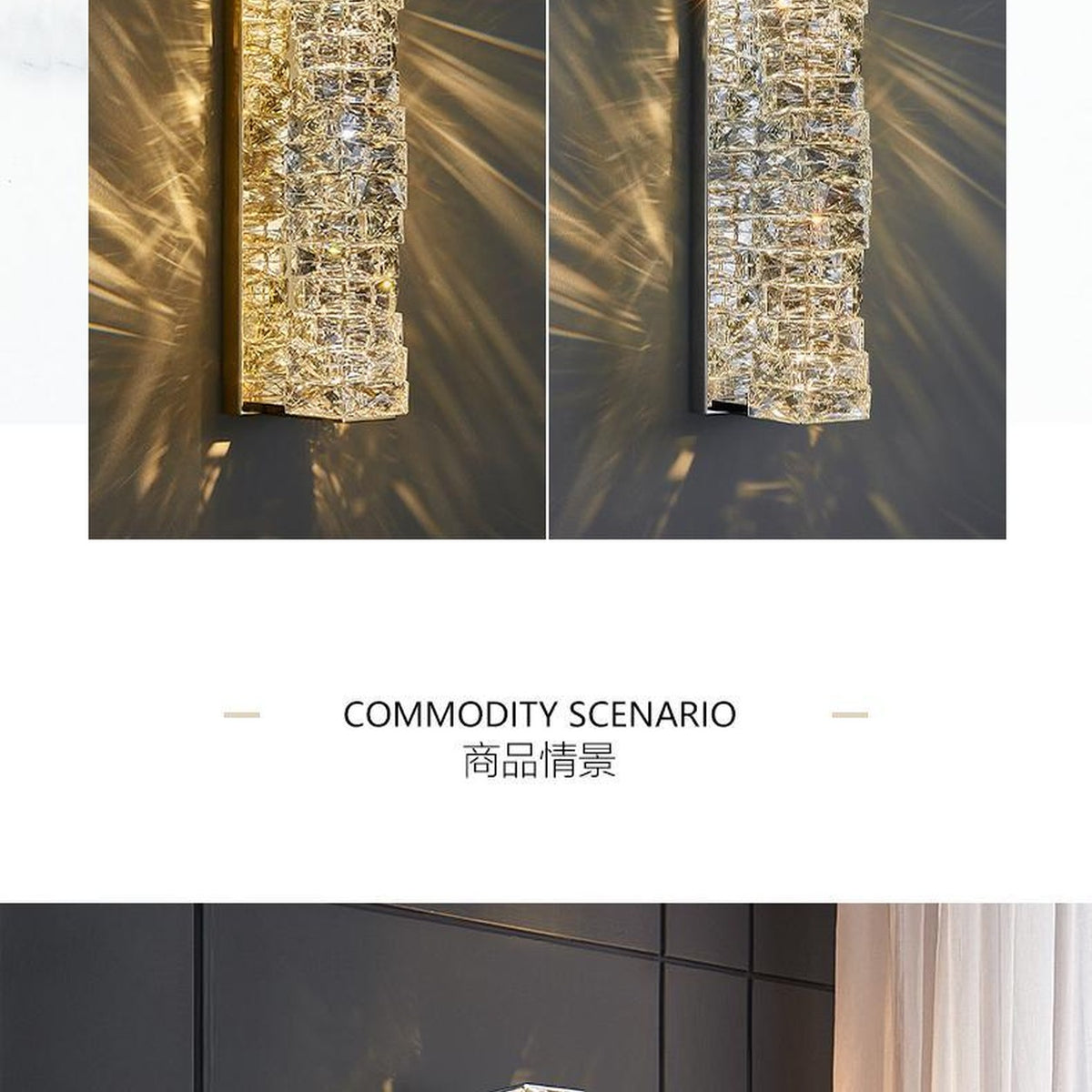 AM0630 — Postmodern Crystal Wall Light for Living Rooms