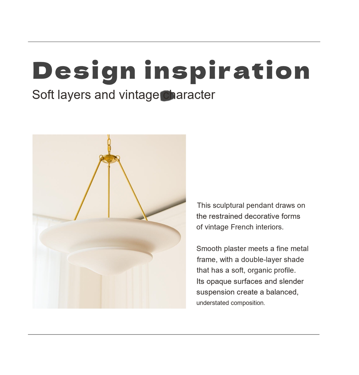 Brass & Plaster Pendant Light — AM0254, view 9
