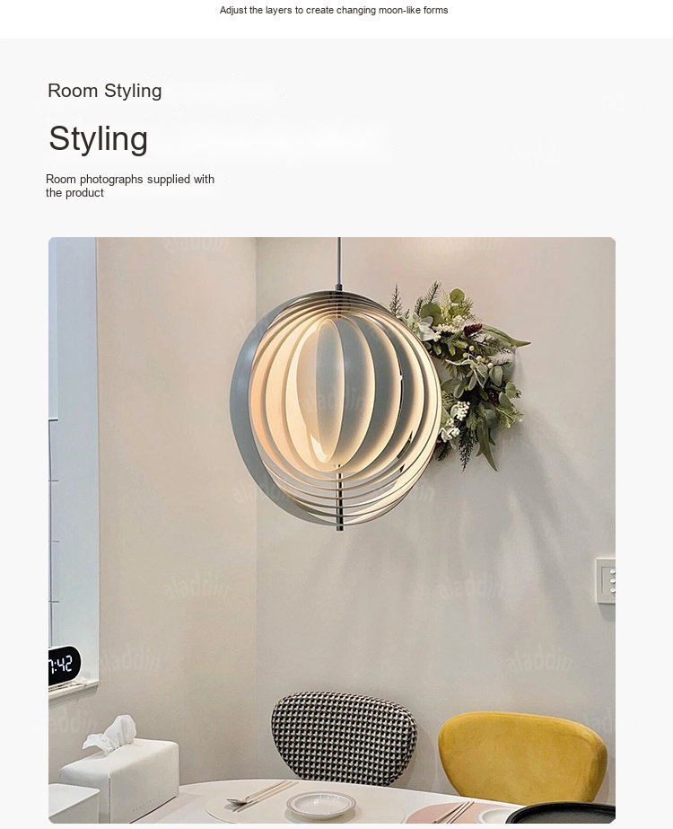 Sculptural Moon Pendant Light — AM0150, view 12