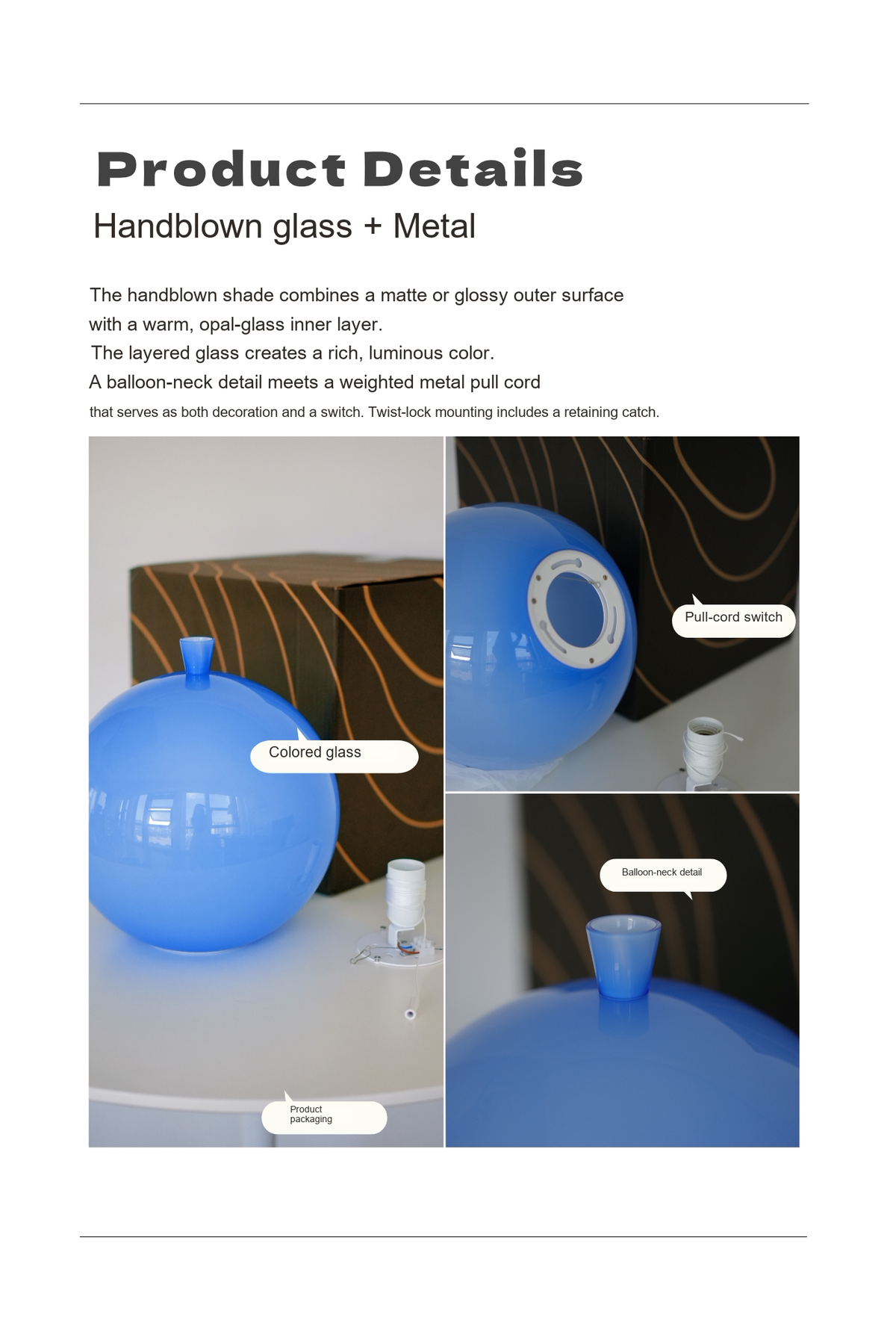 Glass Balloon Ceiling Light — AM0208, view 24