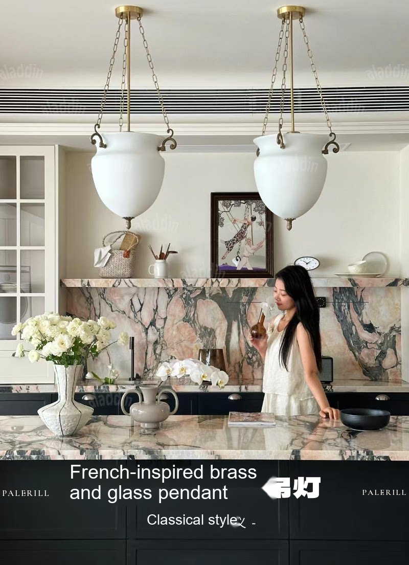 Brass & Glass Lantern Pendant — AM0249, view 4