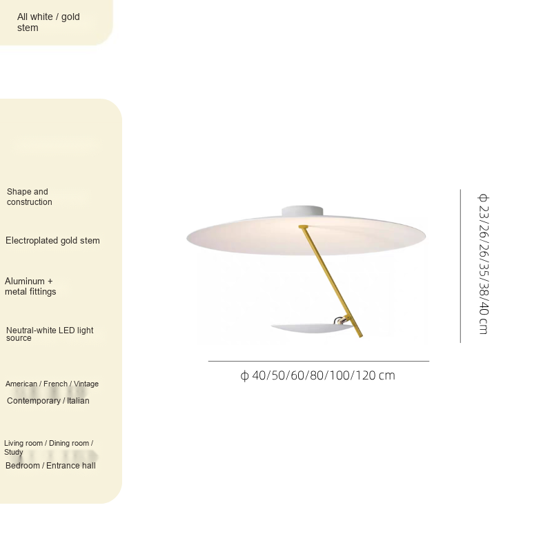 Gold Leaf Ceiling Light — AM0160, view 9