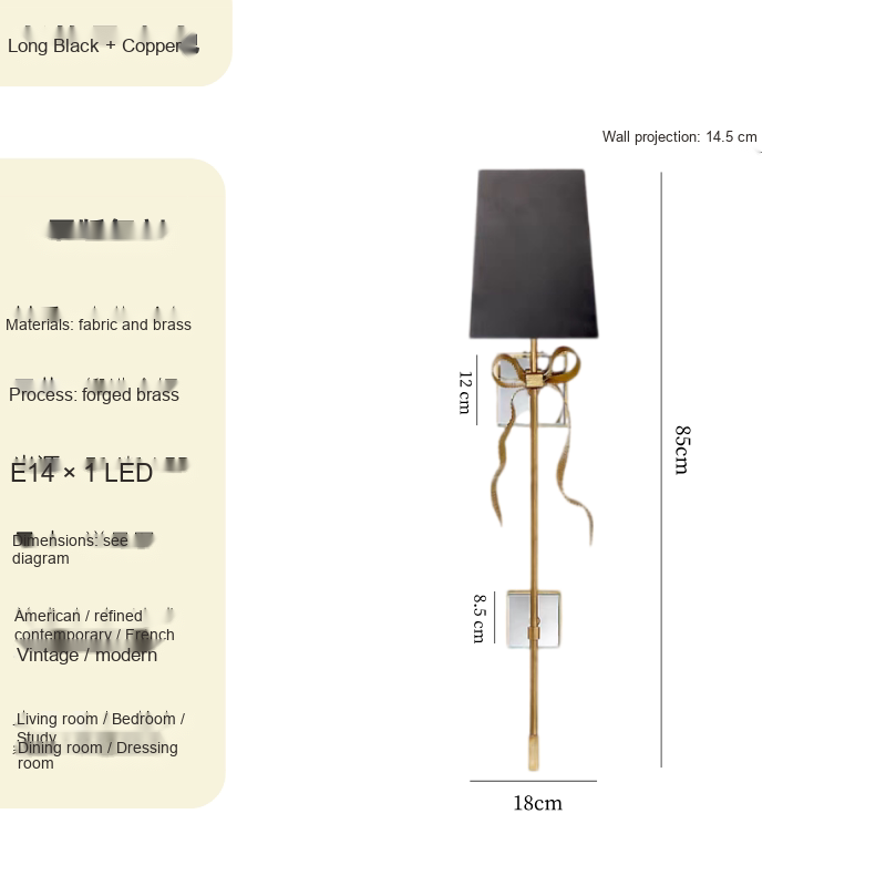Brass Bow Wall Light — AM0211, view 12