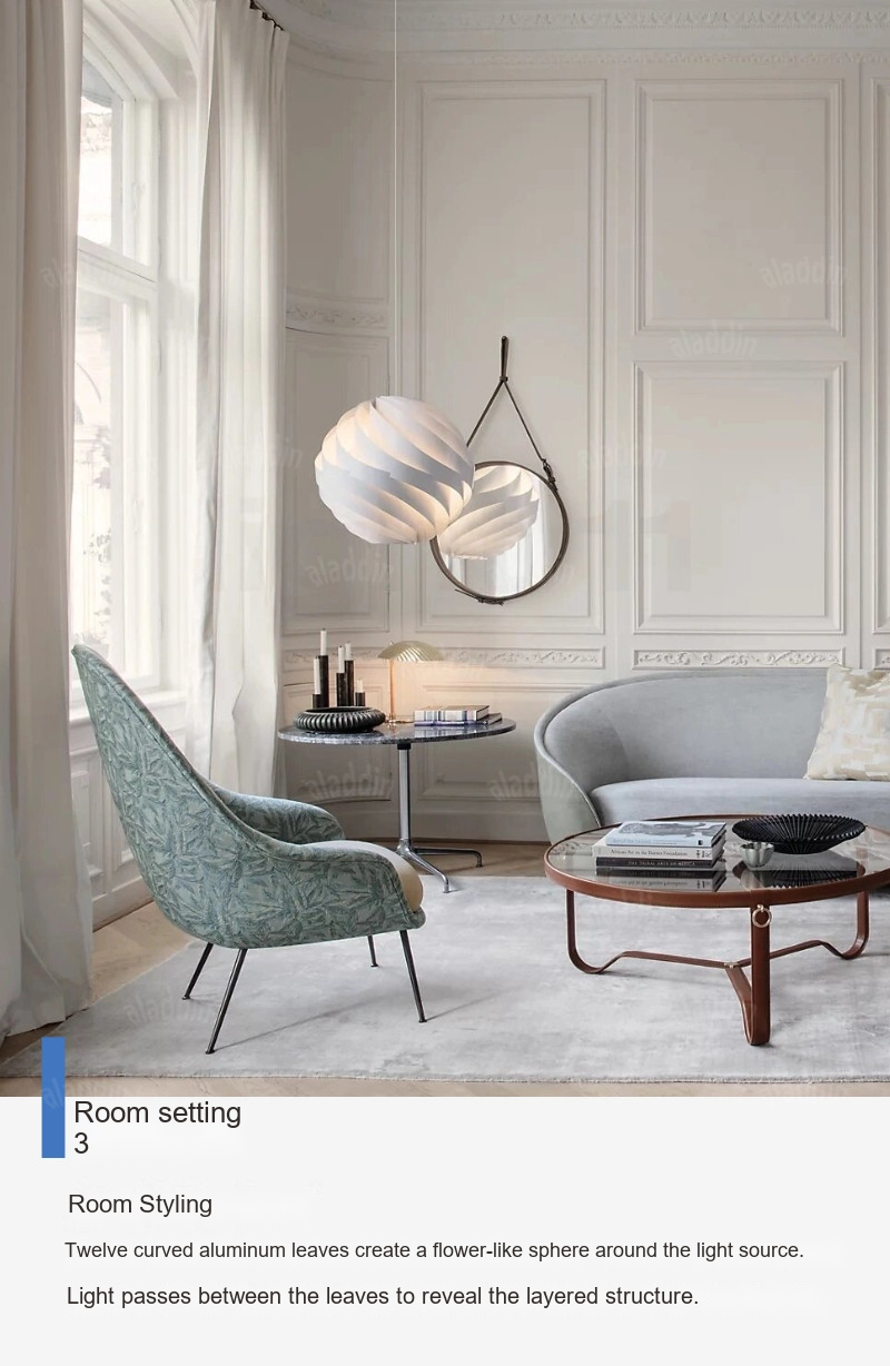 Sculptural Turbine Pendant Light — AM0153, view 17