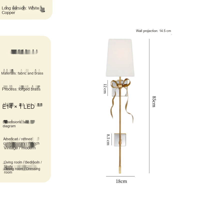 Brass Bow Wall Light — AM0211, view 10