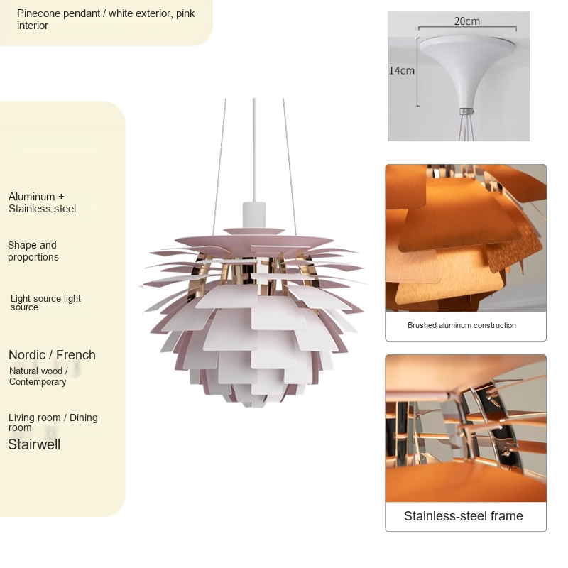 Layered Pinecone Pendant Light — AM0138, view 6
