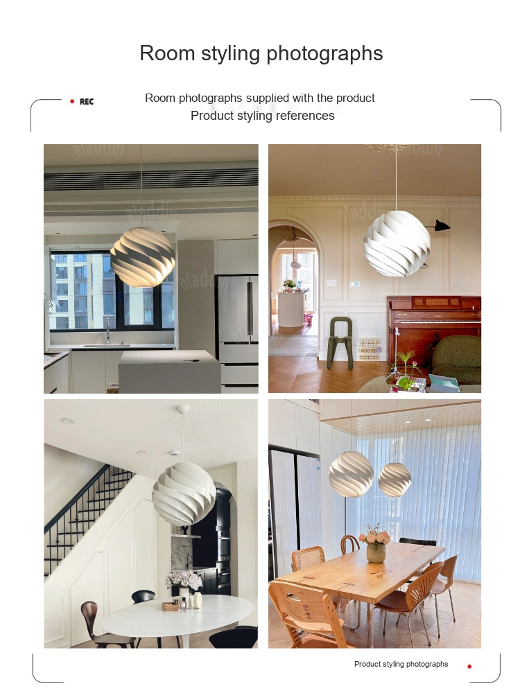 Sculptural Turbine Pendant Light — AM0153, view 4