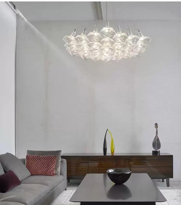 AM0460 · Hand-Blown Faceted Glass Chandelier · view 3