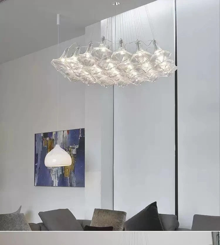 AM0460 · Hand-Blown Faceted Glass Chandelier · view 4
