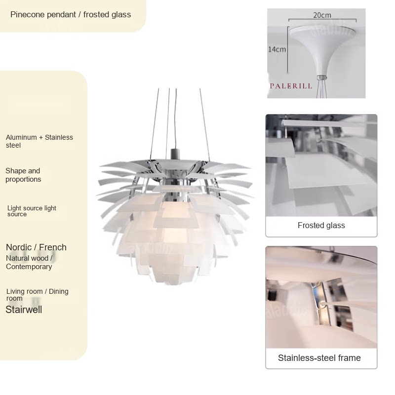 Layered Pinecone Pendant Light — AM0138, view 8