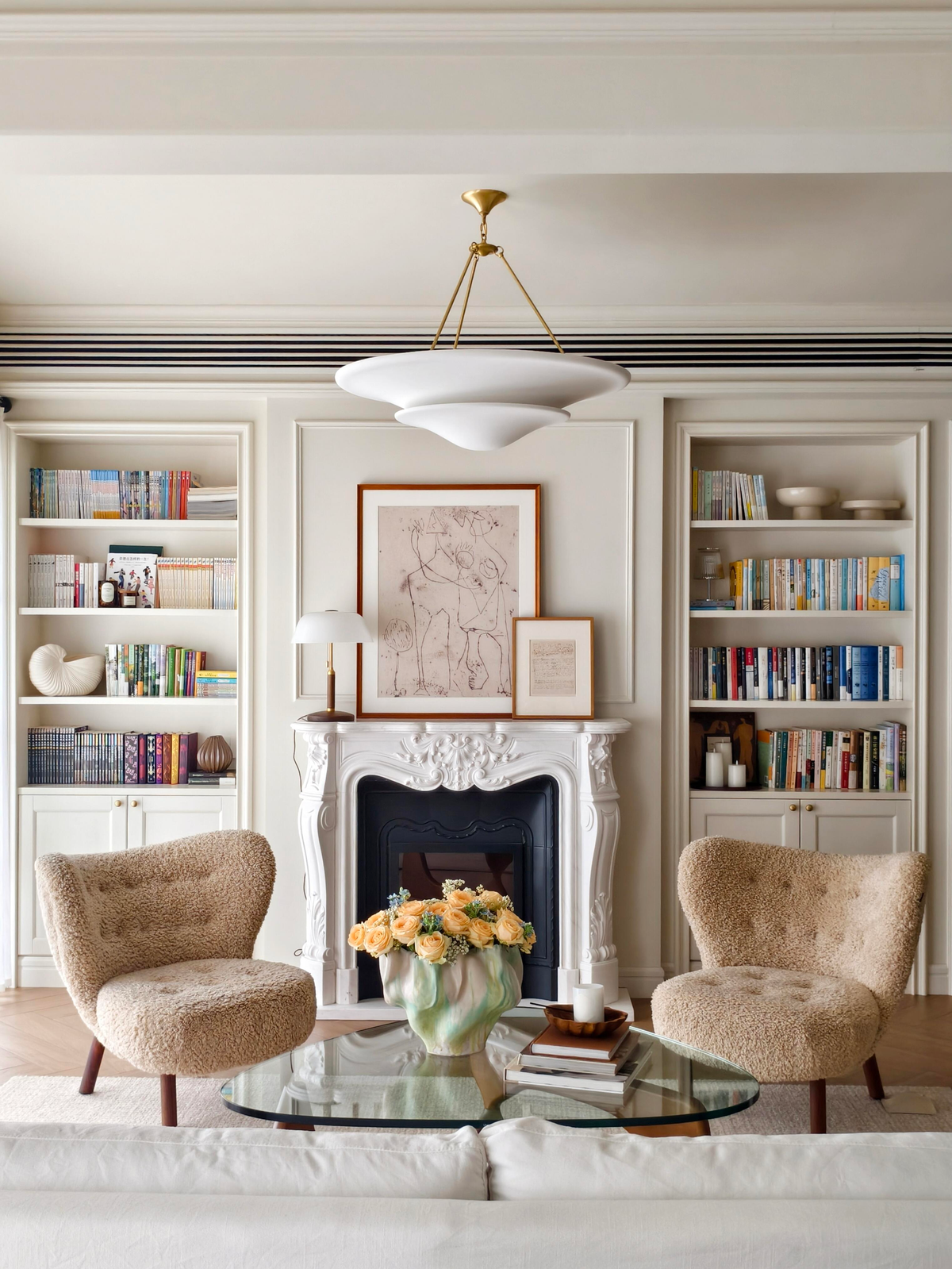Brass & Plaster Pendant Light — AM0254, view 1