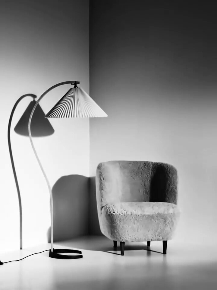 Wood Frame Pleated Floor Lamp — AM0180, view 6