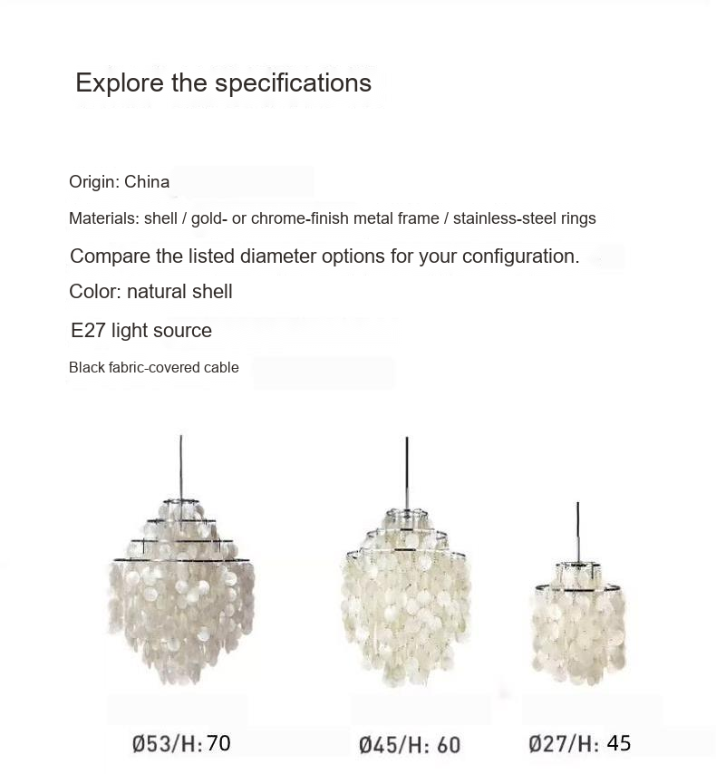 Layered Shell Pendant Light — AM0141, view 33