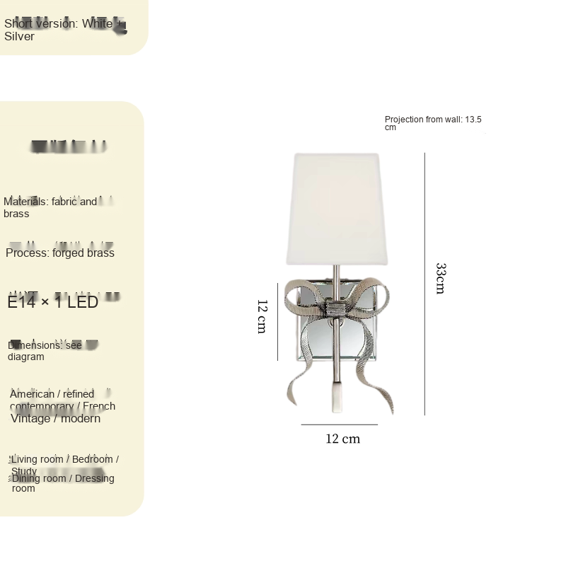 Brass Bow Wall Light — AM0211, view 7