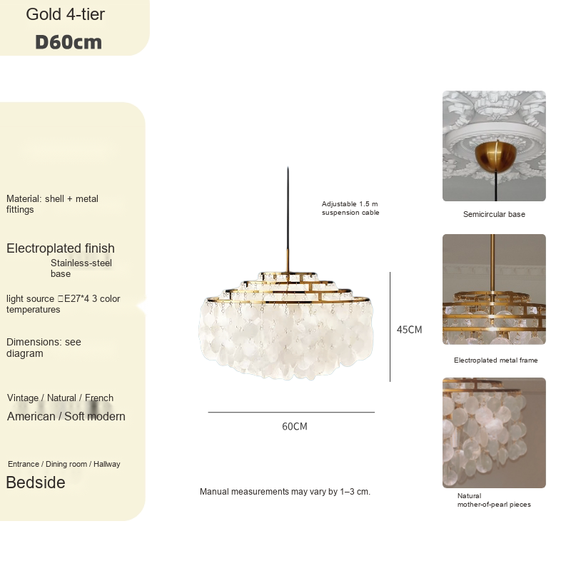Layered Shell Pendant Light — AM0141, view 11