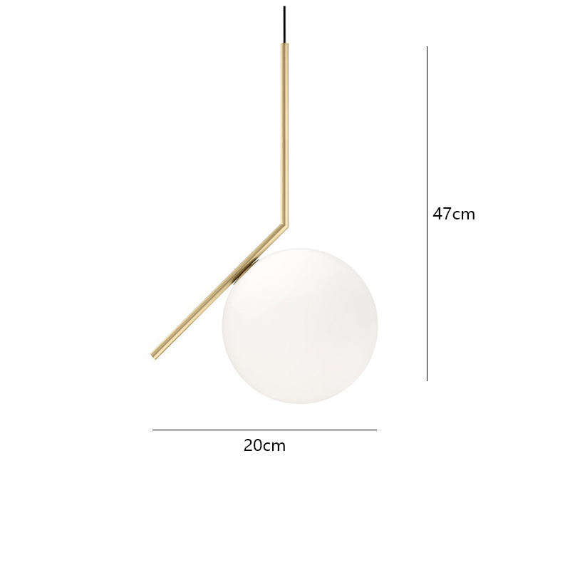 Brass & Glass Globe Pendant — AM0228, view 3