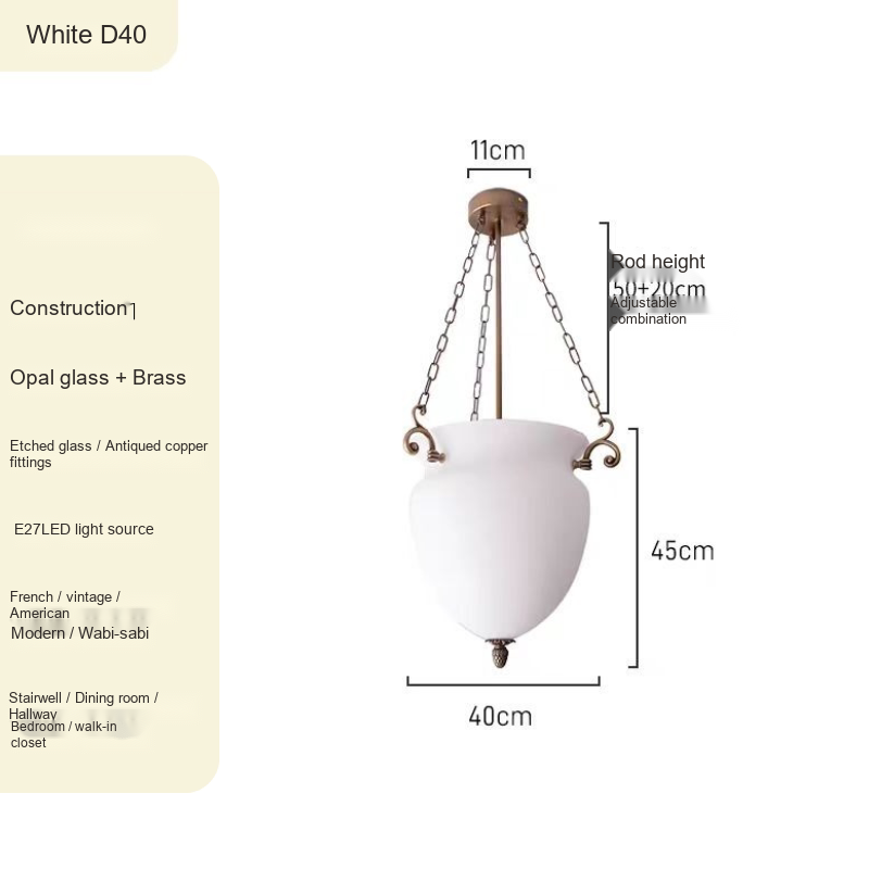 Brass & Glass Lantern Pendant — AM0249, view 2