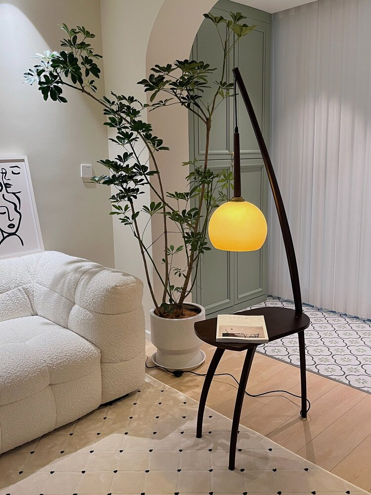 Wood Floor Lamp with Side Table — AM0218, view 4