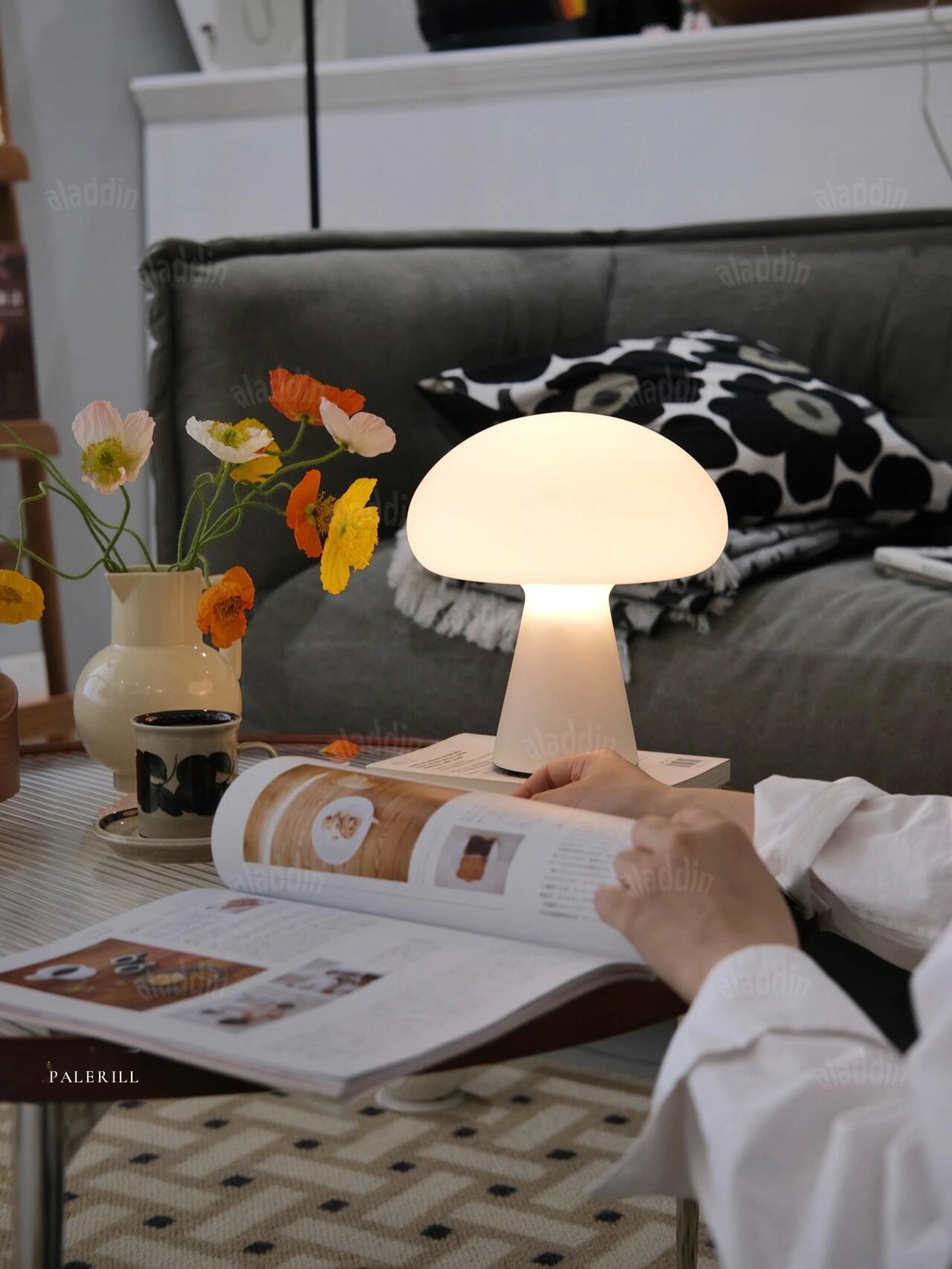 Frosted Glass Rechargeable Table Lamp — AM0147, view 1