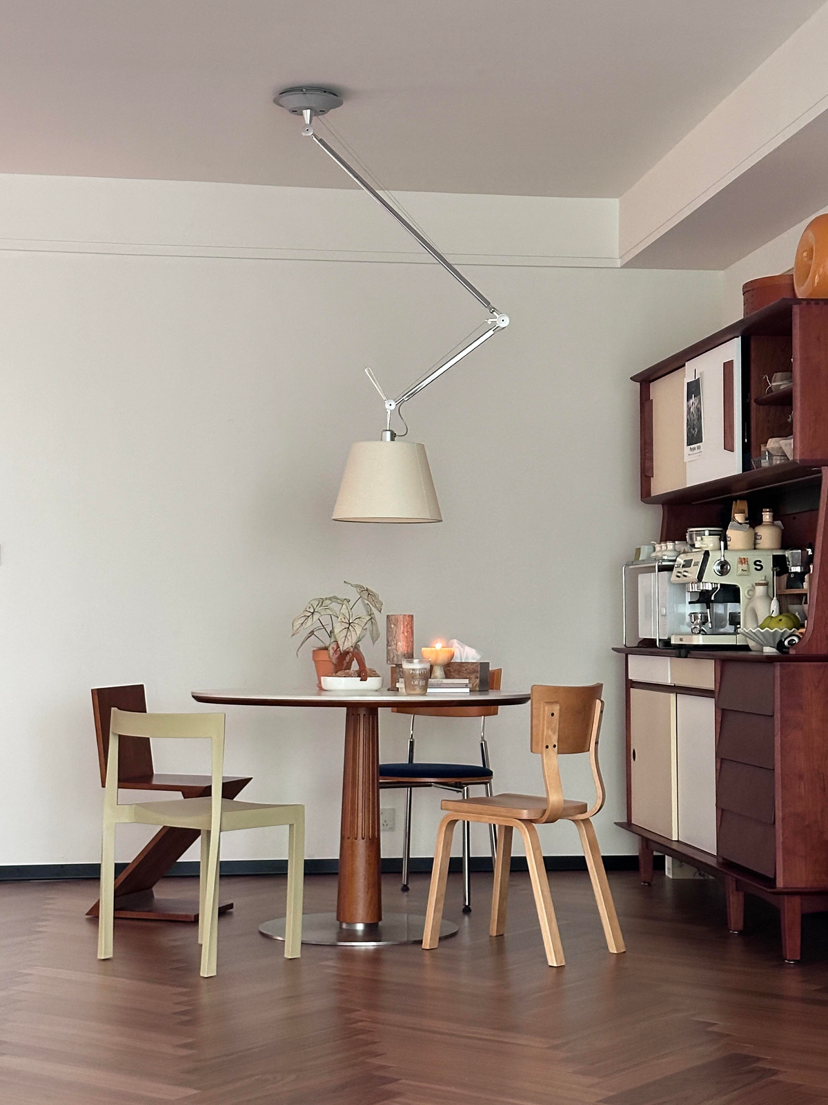 Adjustable Swing-Arm Parchment Pendant — AM0133, view 20