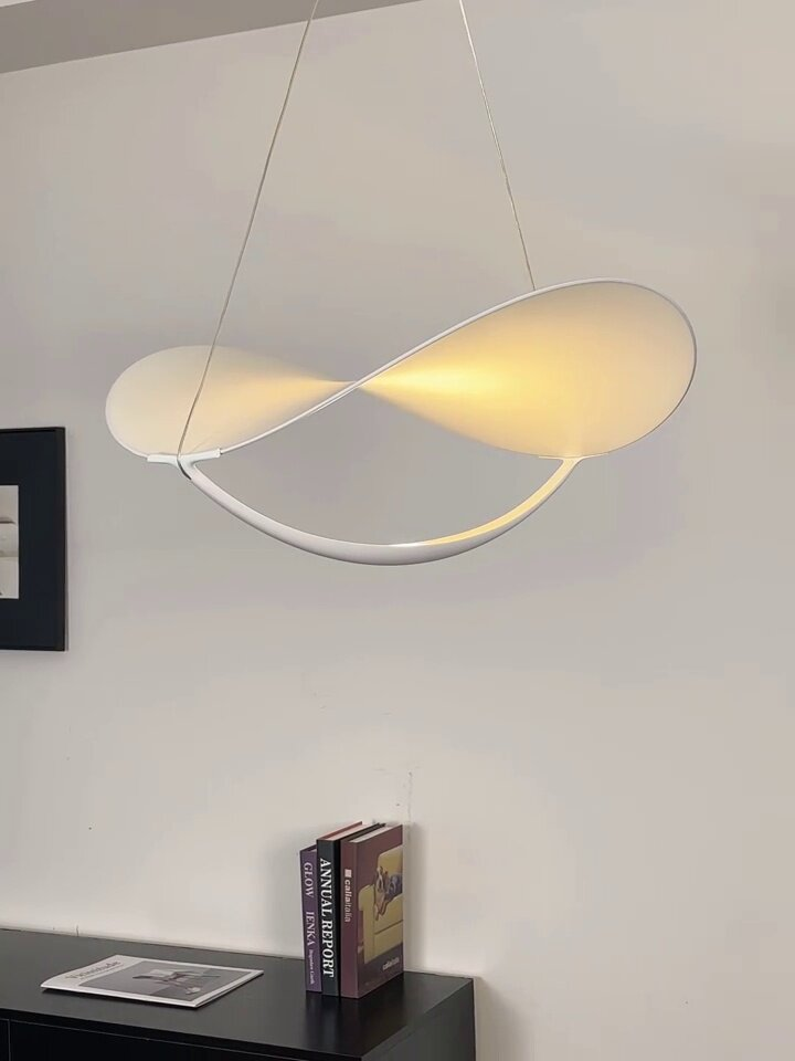 White Sculptural Pendant Light — AM0230, view 7