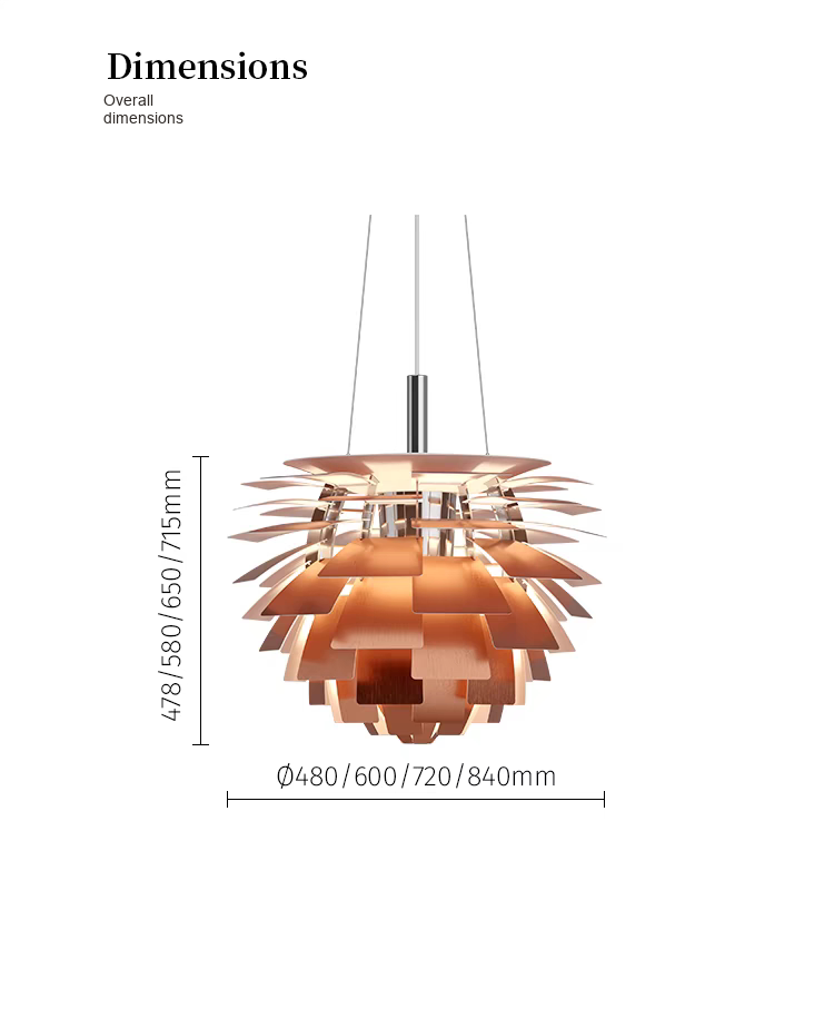 Layered Pinecone Pendant Light — AM0138, view 15
