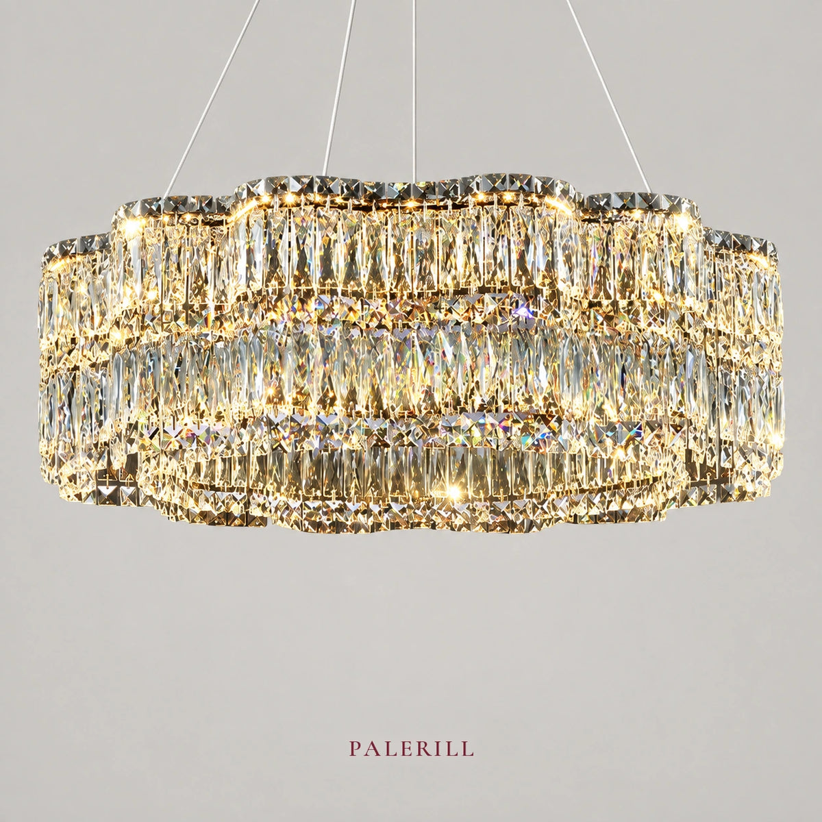 AM0069 · Modern Minimalist Stairwell Crystal Chandelier for Double-Height Spaces — AM0069, view 1