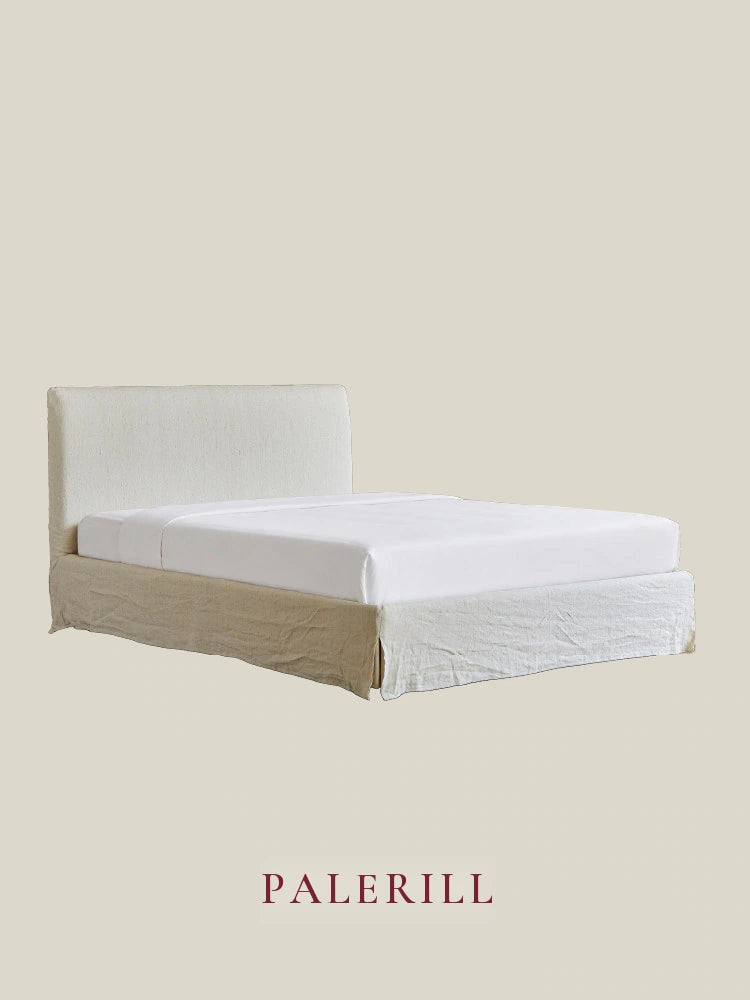 Skirted Upholstered Double Bed — AMF0023, view 1