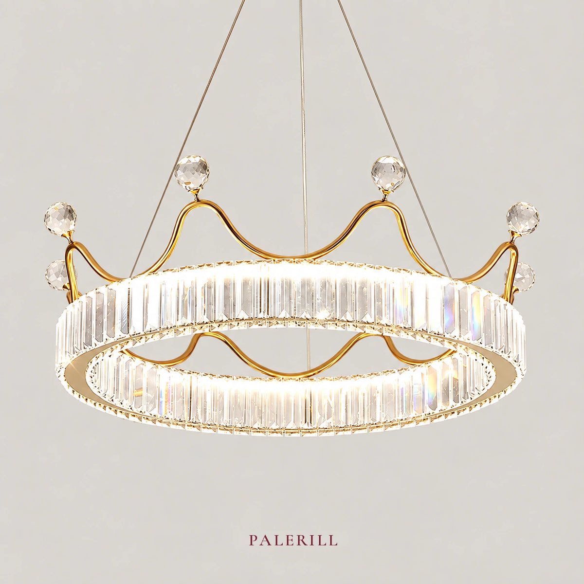 AM0083 · Modern Minimalist Crown Crystal Chandelier for Bedrooms · 3 Configurations — AM0083, view 1