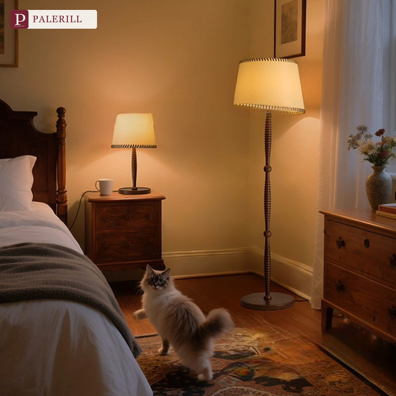 PALERILL | New Chinese Style Wood Grain Table Lamp