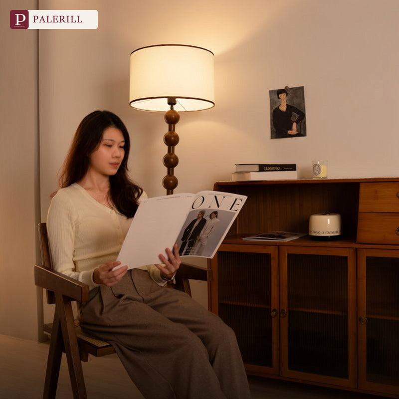 PALERILL | Mid-Century Solid Wood Full-Spectrum Floor Lamp