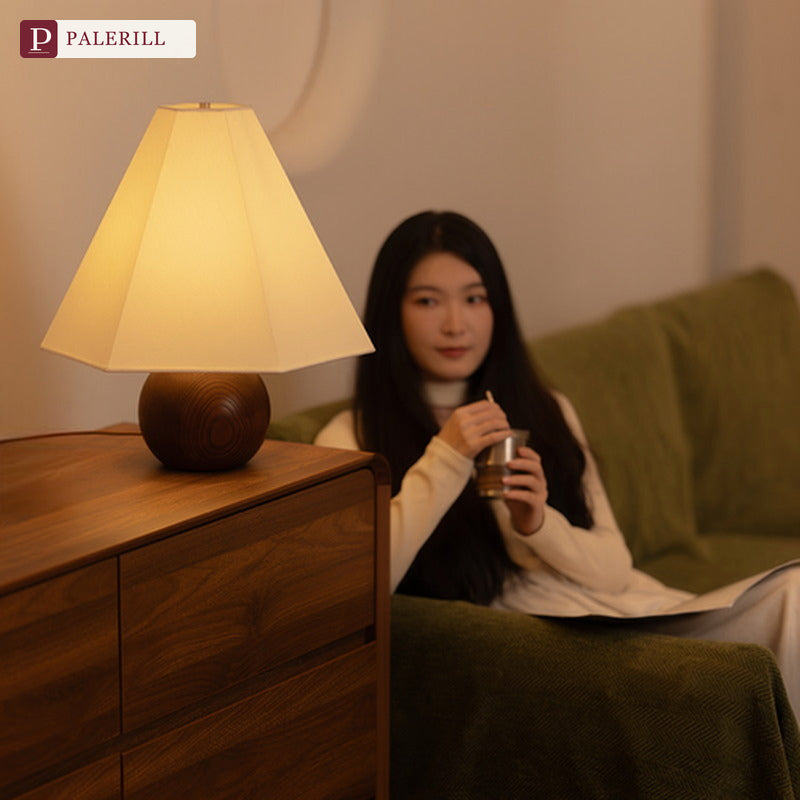 PALERILL | Bauhaus Mid-Century Solid Wood Table Lamp
