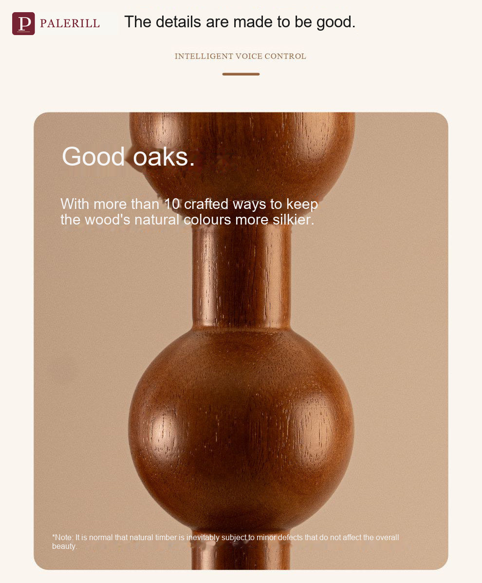 PALERILL | Mid-Century Solid Wood Full-Spectrum Floor Lamp