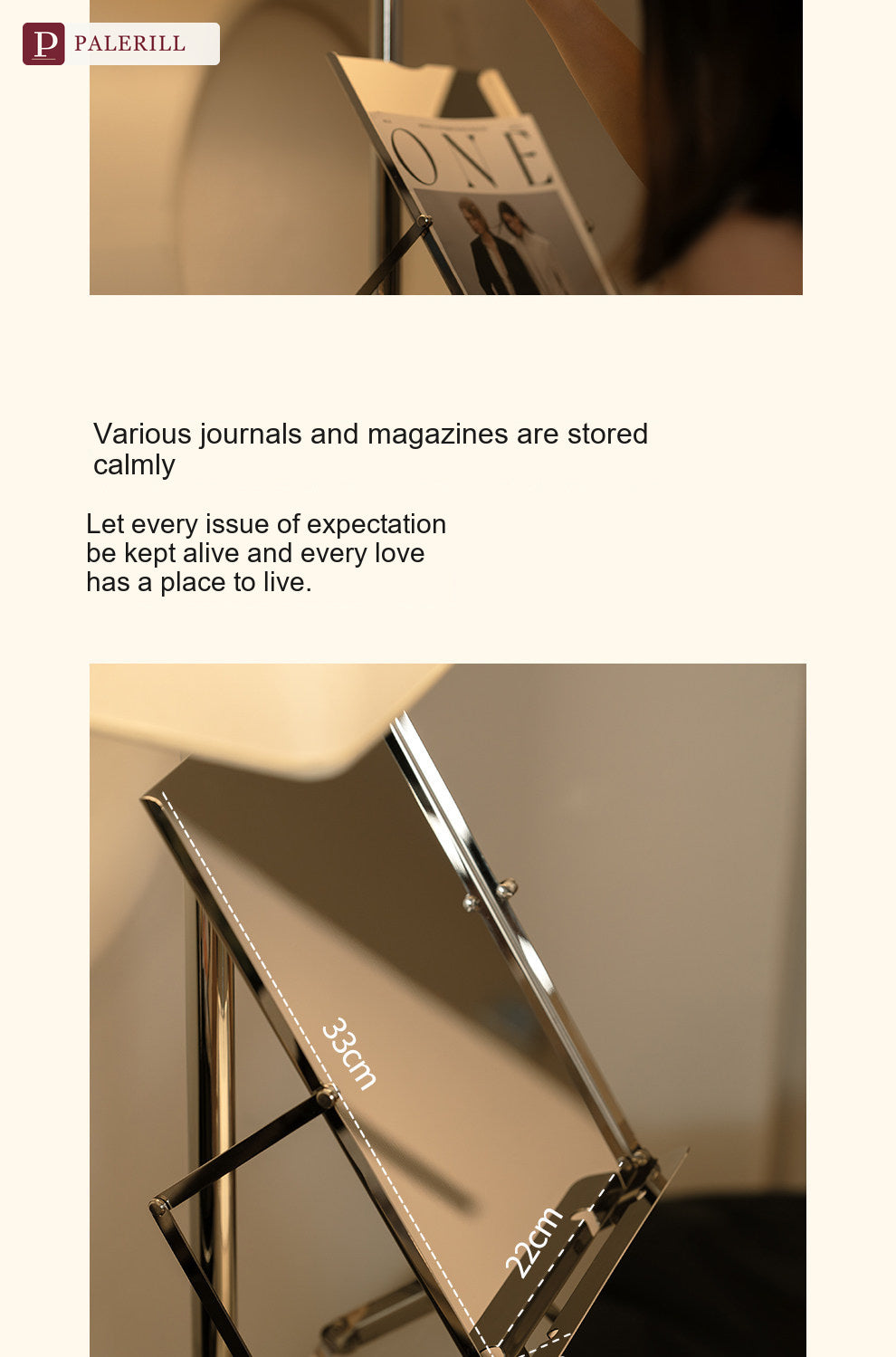 PALERILL | Vertical Bookshelf Floor Lamp, Bauhaus Style