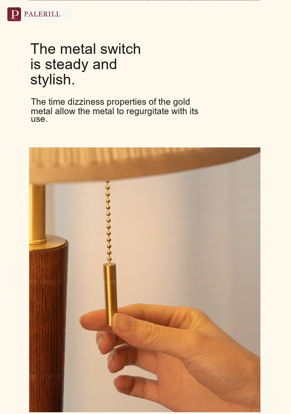 PALERILL | French Vintage Pleated Table Lamp in Walnut