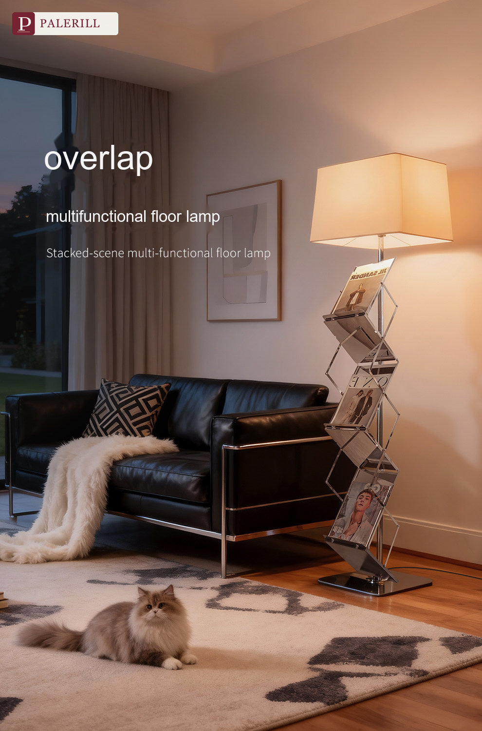 PALERILL | Modern Bauhaus Bookshelf Floor Lamp