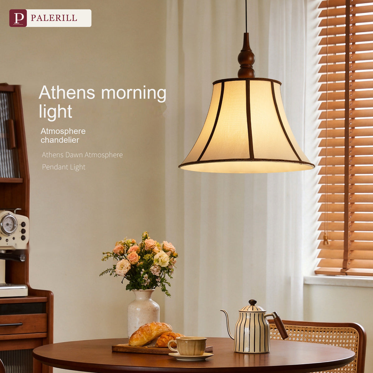 PALERILL | Mid-Century Fabric Dining Pendant Light