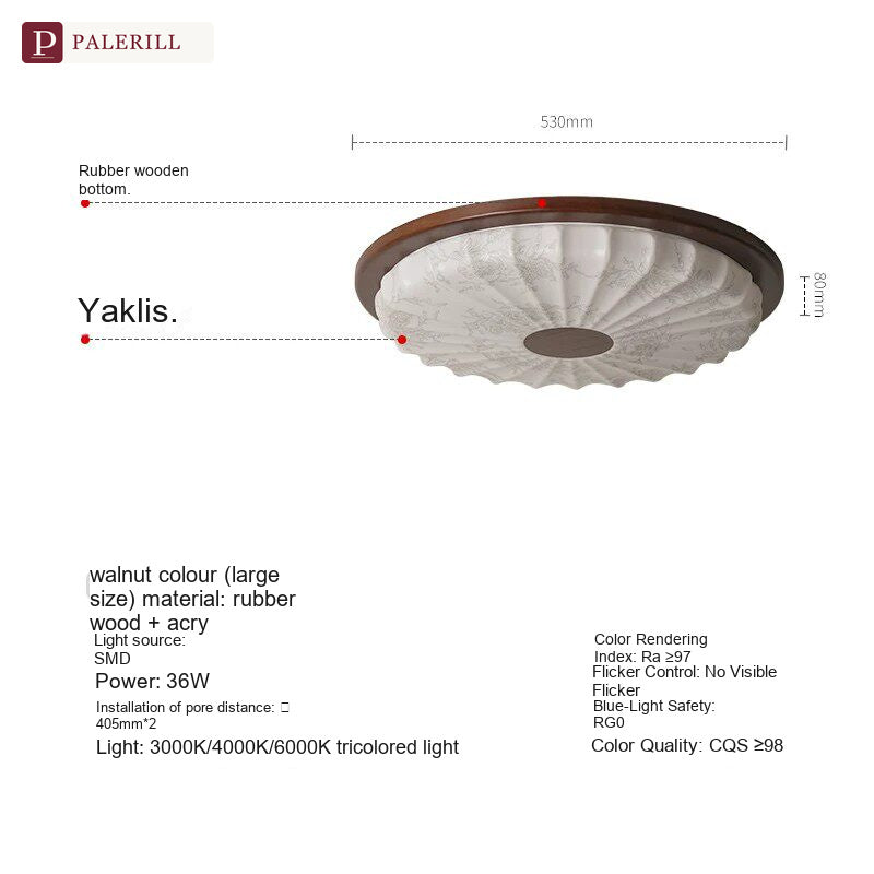 PALERILL | French Vintage Walnut-Pattern Ceiling Light