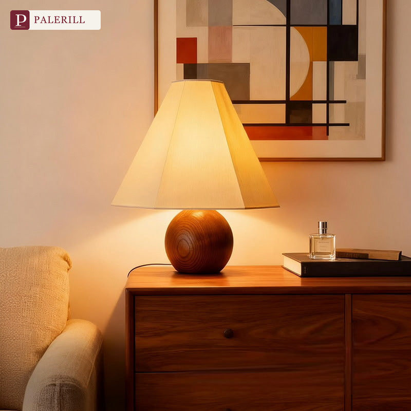 PALERILL | Bauhaus Mid-Century Solid Wood Table Lamp