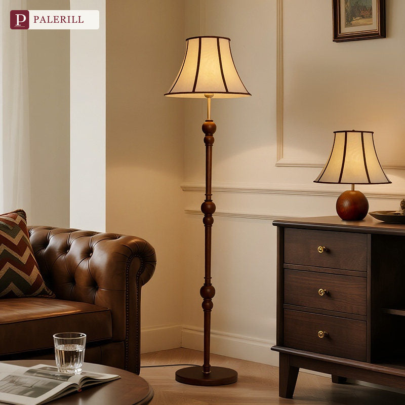 PALERILL | French Vintage Solid Wood Floor Lamp