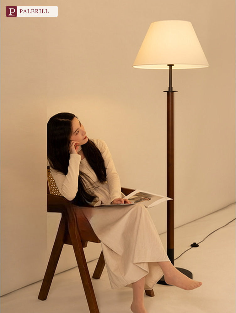 PALERILL | Mid-Century Solid Wood Dimmable Floor Lamp